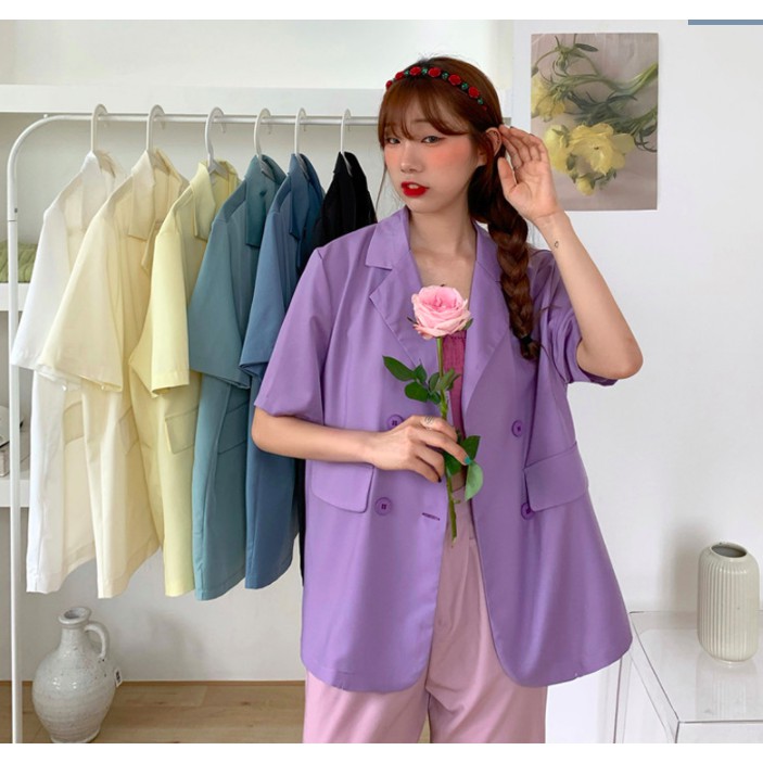 Áo khoác blazer mỏng mùa hè nhiều màu sắc (đăng kèm ảnh thật)