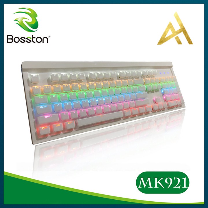 Bàn Phím Máy Vi Tính Laptop Chơi Game BOSSTON MK921 Đèn LED 7 Màu  - Bàn phím Cơ Keyboard Gaming Có Dây