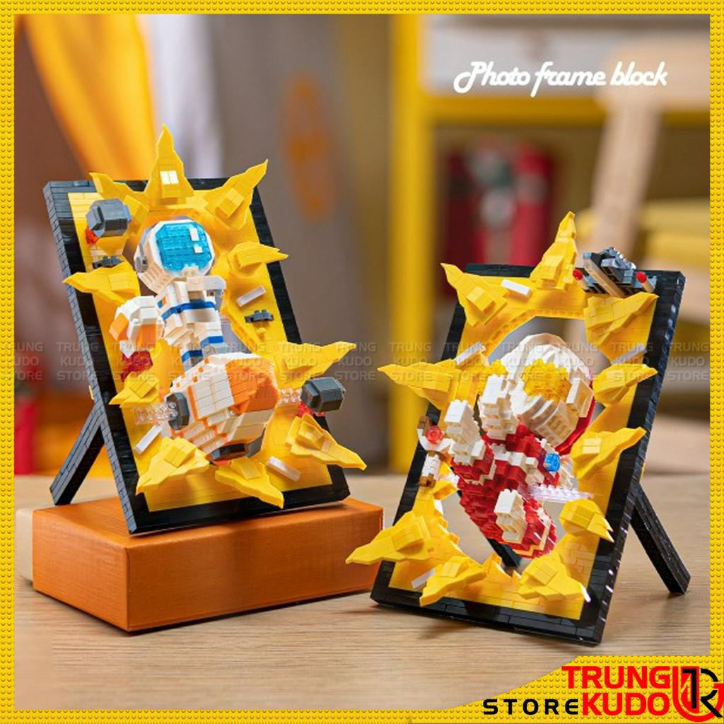 Ultraman và Cupid - Đồ chơi lắp ráp khung ảnh Phi Hành Gia Astronaut làm quà tặng trang trí decor