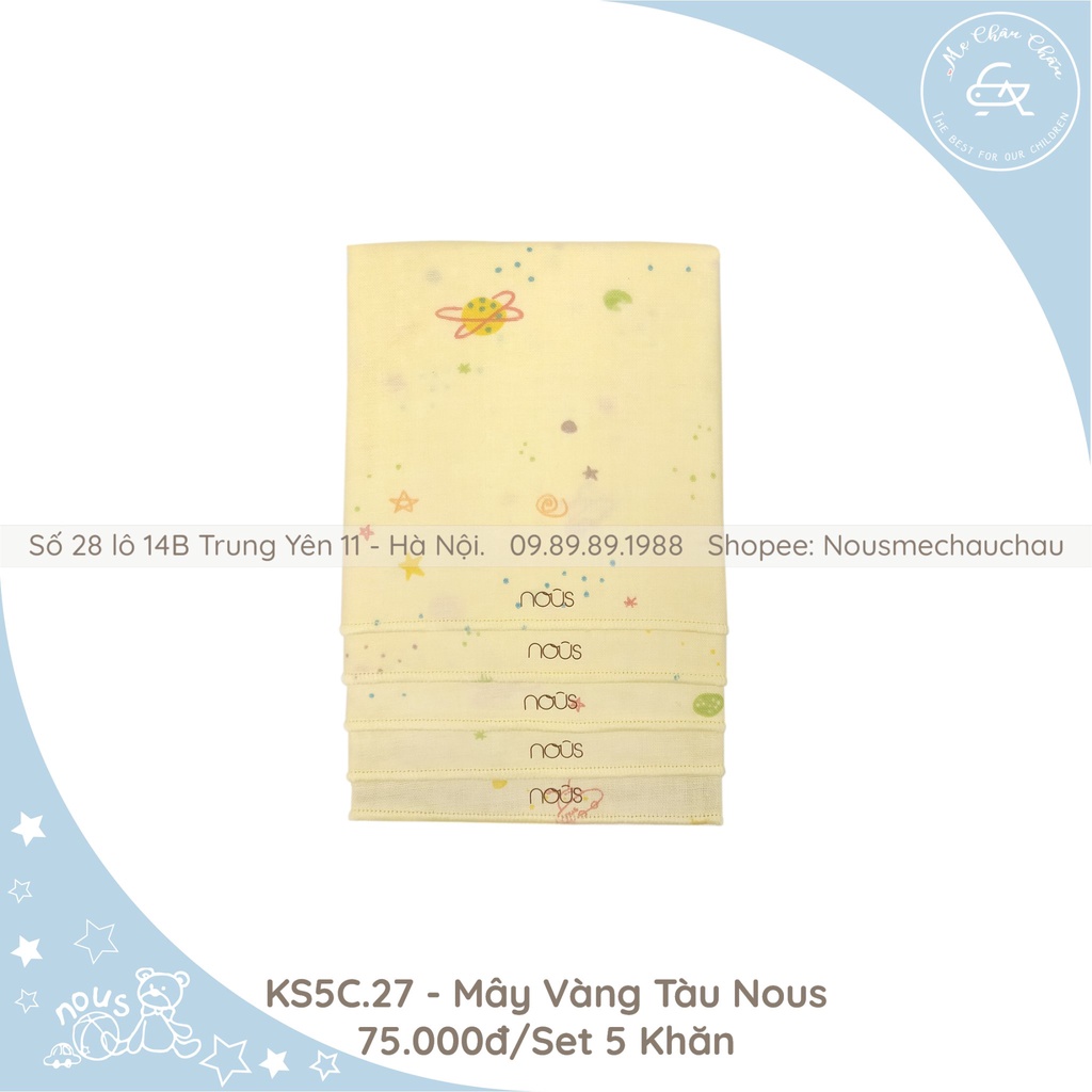 Set 5 Khăn Sữa Mây Vàng Tàu Nous