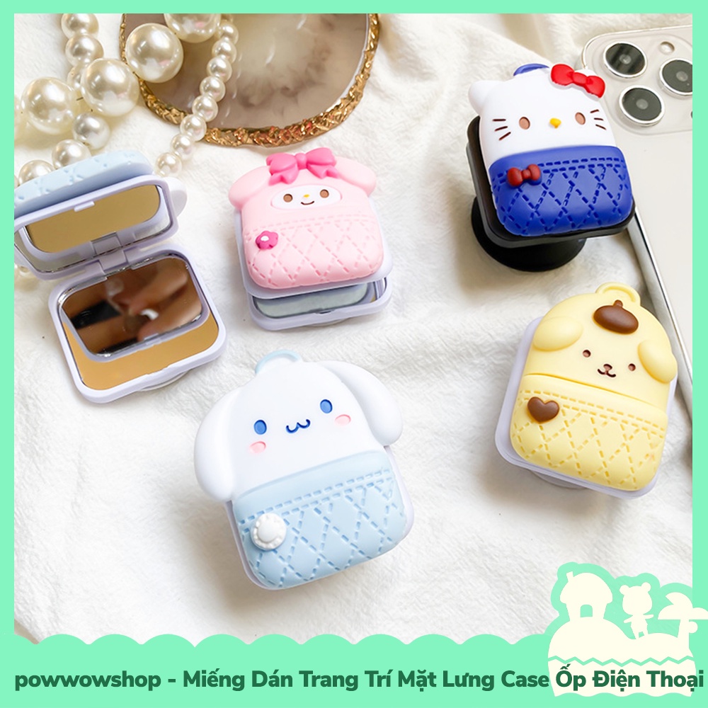 [Sẵn VN - Hỏa Tốc] Miếng Dán Bật Gương Mini DIY 3M Tay Vịn Trang Trí Mặt Lưng Ốp Điện Thoại Nhân Vật Hoạt Hình Sanrio