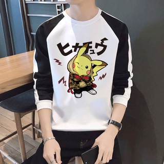Áo Khoác Sweater Dáng Rộng In Hình Pikachu Kiểu Hàn Quốc Cá Tính Cho Nam