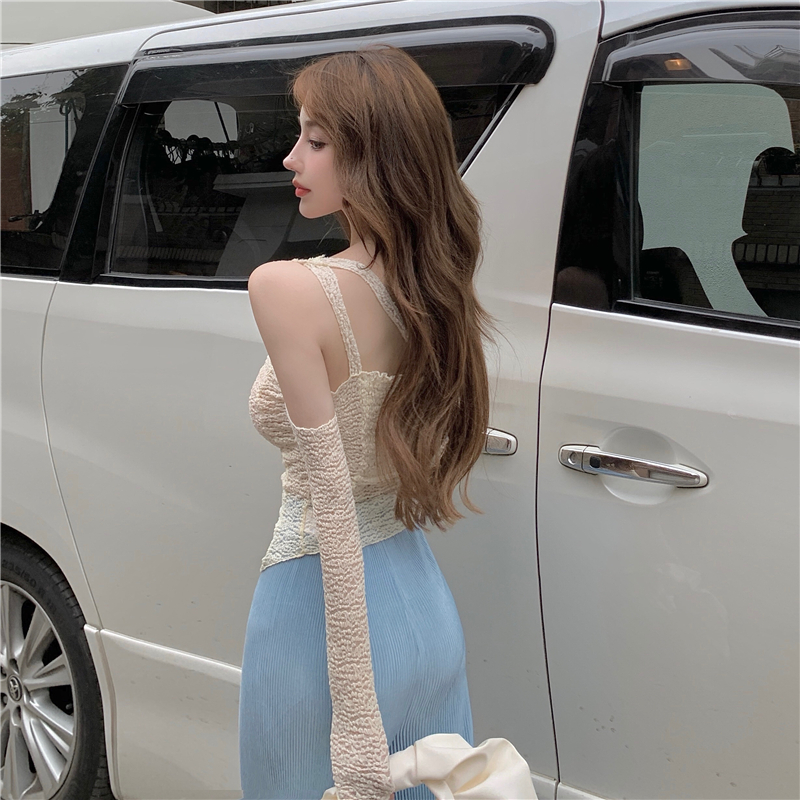 Áo Dài Tay Khoét Vai Phối Ren Đáng Yêu Dành Cho Phái Nữ | BigBuy360 - bigbuy360.vn