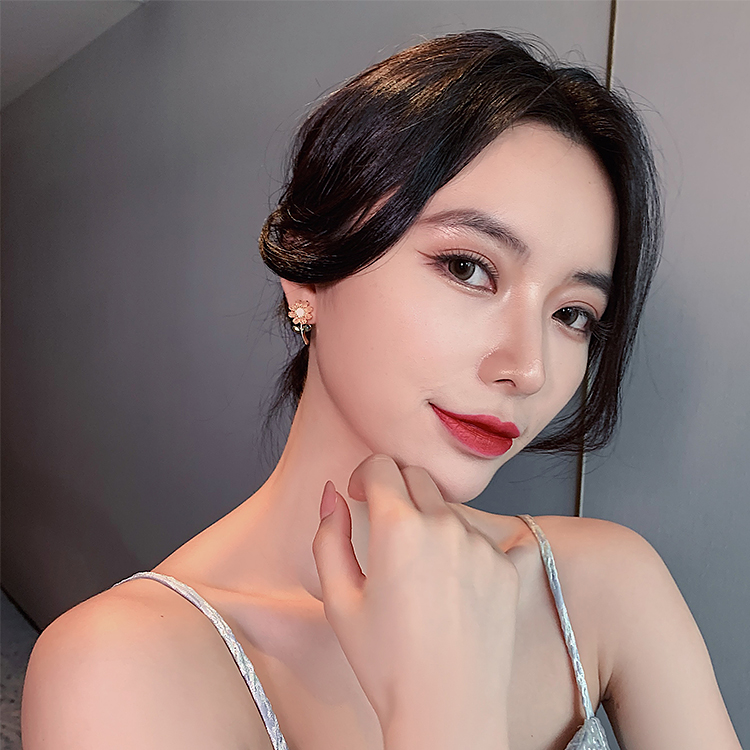 Bông Tai Mạ Bạc 925 Hình Hoa Phong Cách Hàn Quốc