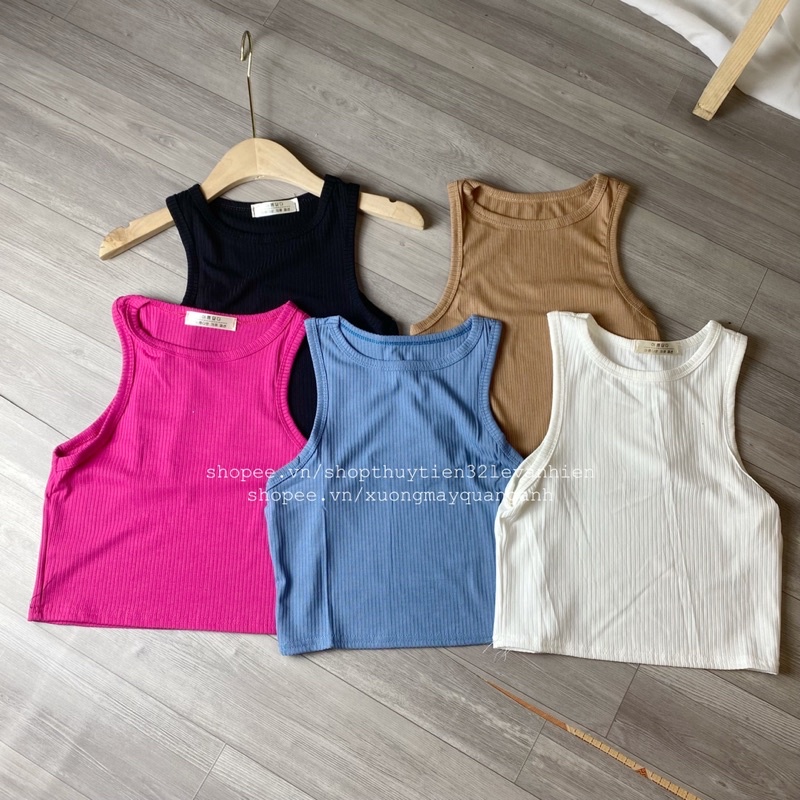 Áo ba lỗ chất thun tăm vạt bằng &amp;đuôi tôm