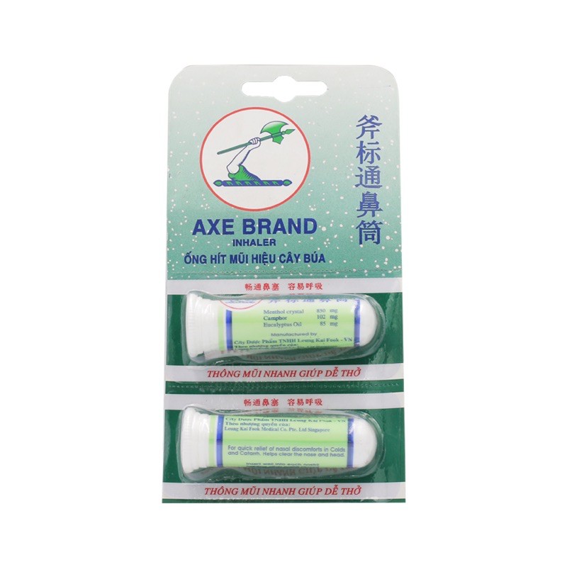 Ống hít mũi hiệu Cây Búa - Axe Brand Inhaler - Thông mũi nhanh, giúp dễ thở