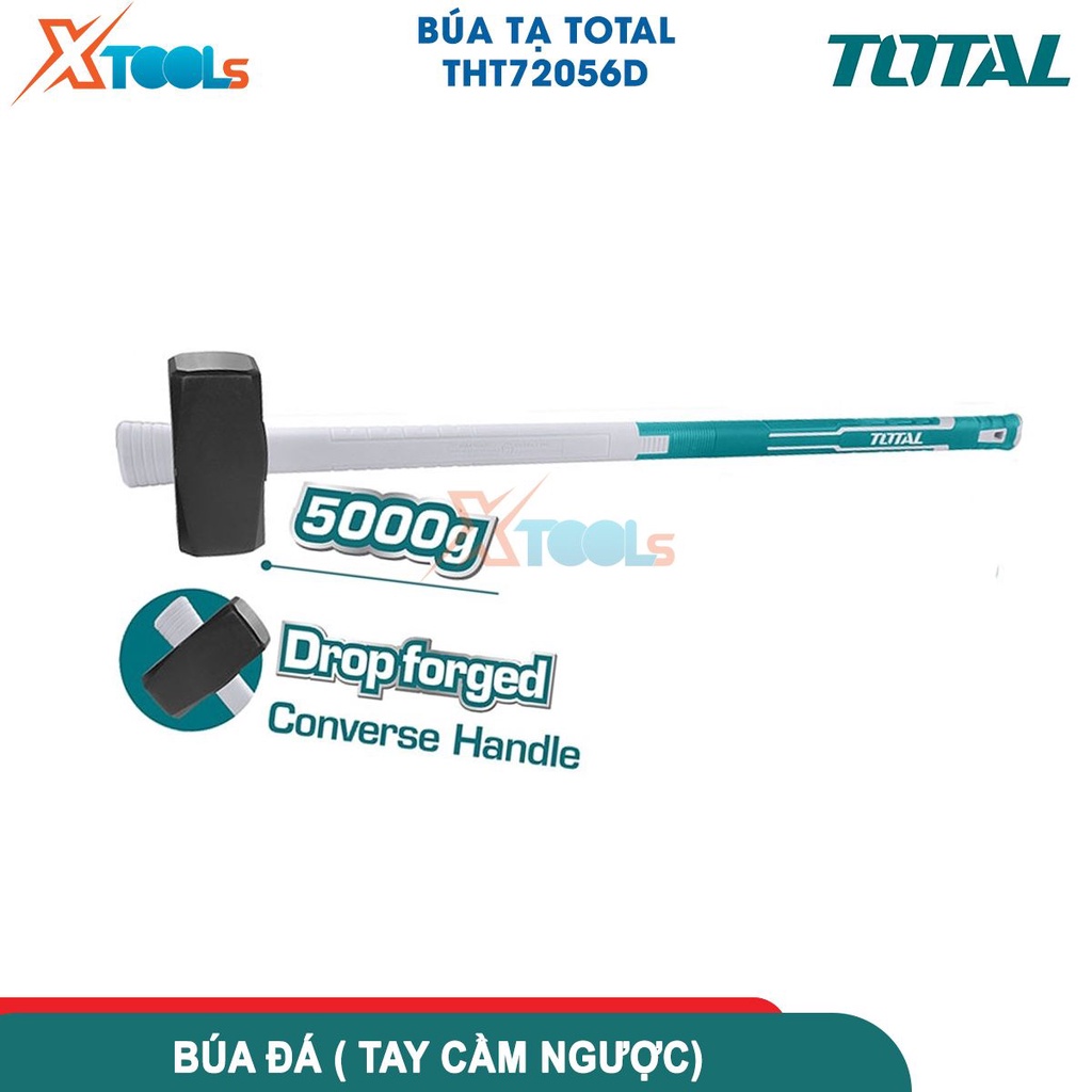 Búa tạ 5kg TOTAL THT72056D đầu búa thép carbon 45 được tôi luyện xử lý nhiệt, tay cầm sợi thủy tinh [CHÍNH HÃNG][XTOOLS]