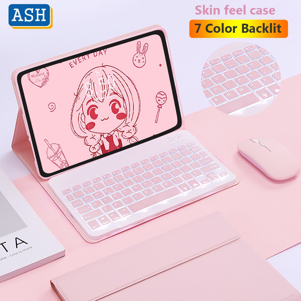 Bao Da Máy Tính Bảng Silicone Nắp Lật Có Bàn Phím Và Đèn Nền Cho Xiaomi Pad 5 5 Pro 2021 Xiaomi Mi Pad 5 5 Pro