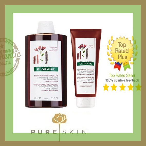 Set dầu gội và dầu xả Klorane cho tóc rụng, tóc mỏng 200ml