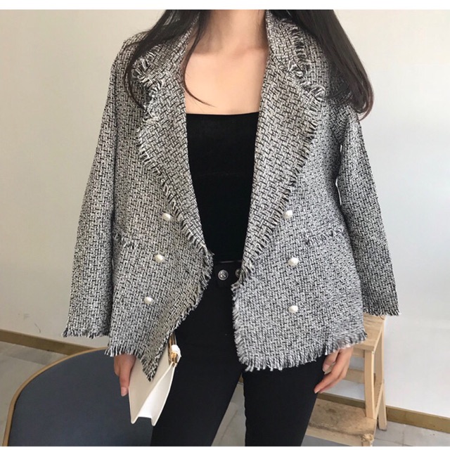 ÁO KHOÁC DẠ TWEED MỎNG ( kèm hình thật )