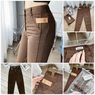 quần jeans nâu tây dáng baggy cạp cao siêu hot