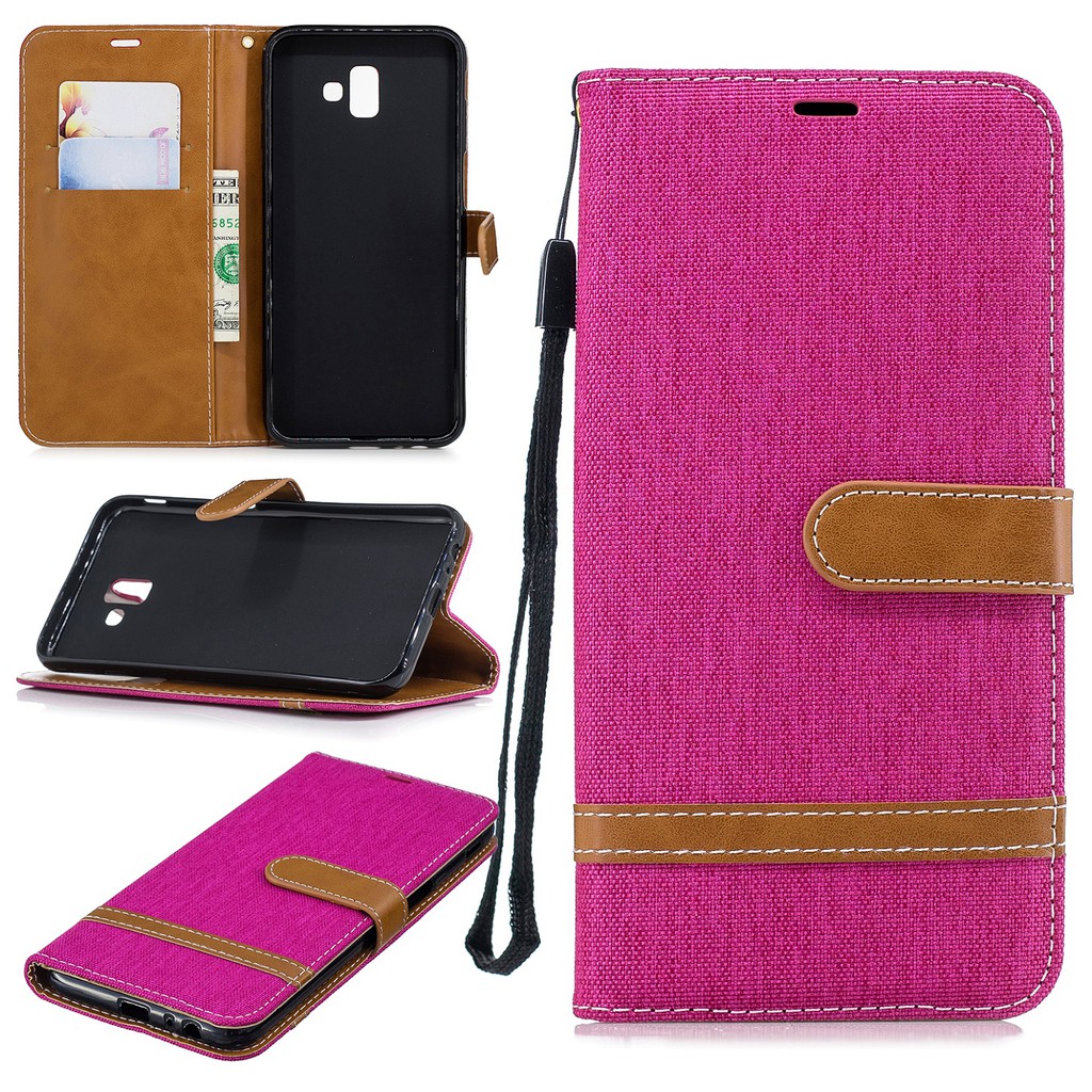 Bao da điện thoại vải denim cho Samsung Galaxy J6 2018/J6 Plus/J6 Prime | BigBuy360 - bigbuy360.vn