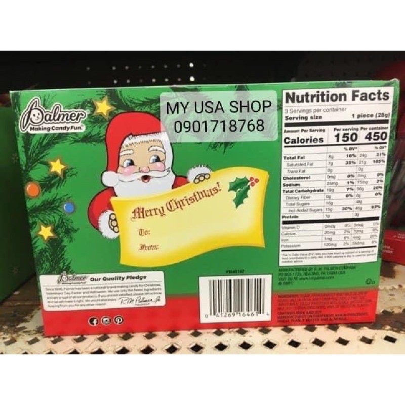 Kẹo Noel ❤️ Kẹo socola ông già Noel Crisp Kringle của Mỹ-quà tặng Giáng Sinh