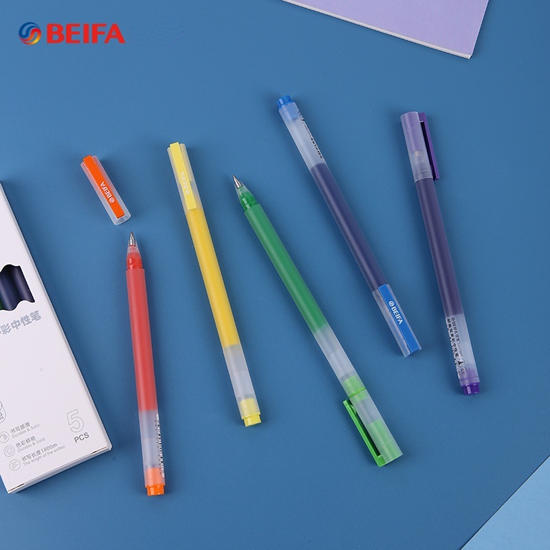 Set 7 Bút Bi Ngòi 0.5MM 1800M Nhiều Màu Sắc