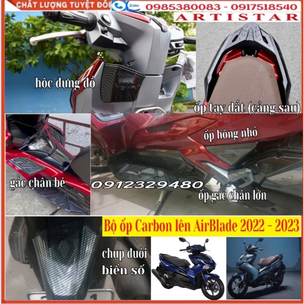 [AirBlade 2022-2023]Trọn Bộ 11 Món Ốp Carbon Hàng Chính Hãng Artistar Cho Honda AirBlade 2022-2023 (Giá Lẻ Từng Món)