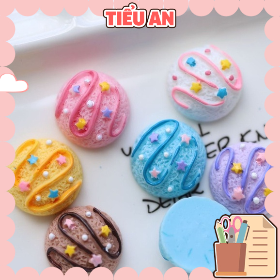 Charm  slime/ Dụng Cụ Charm Trang Trí  Hình Viên Kem Tròn với Sữa
