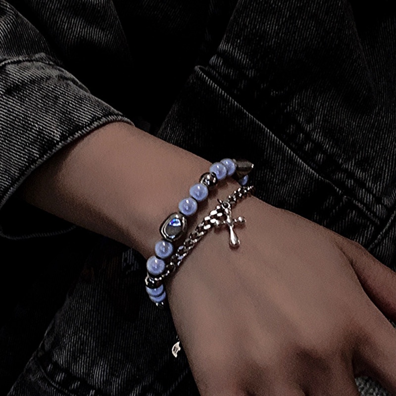 Vòng Tay Ngọc Trai Phản Quang Hai Lớp 19A1502 Phong Cách Hip Hop