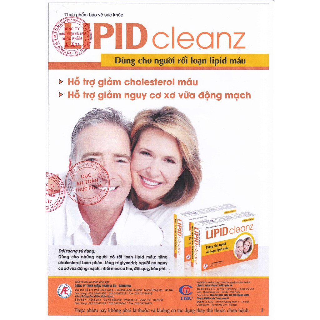 Lipid Cleanz hỗ trợ giảm cholesterol máu, hỗ trợ giảm nguy cơ xơ vữa động mạch và kiểm soát cân nặng - Phan An CN386