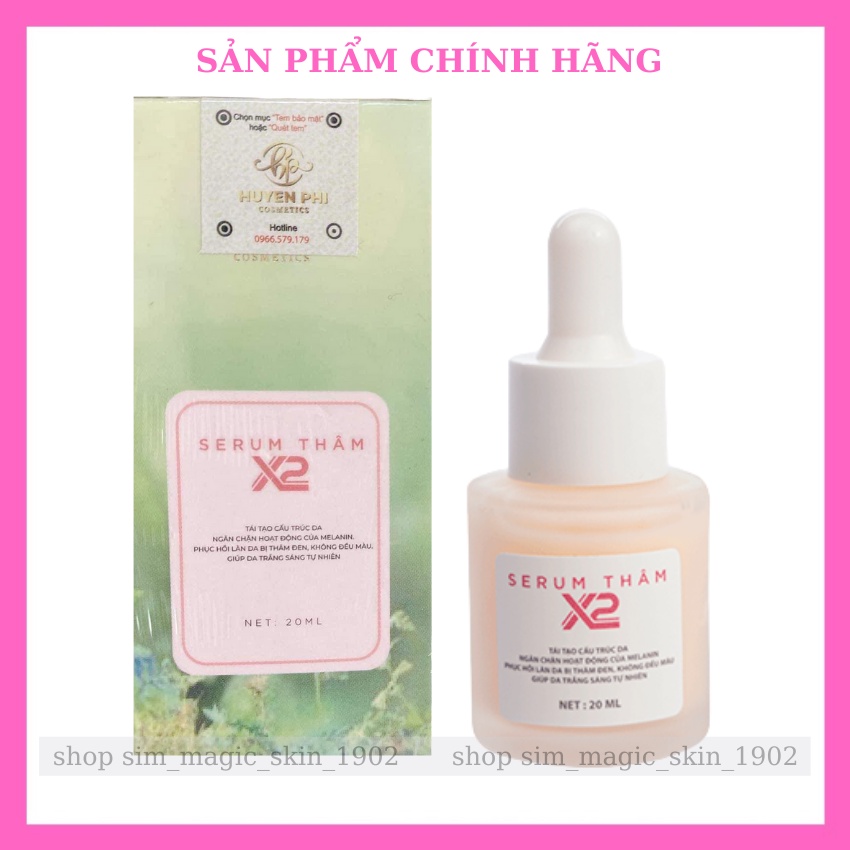 Serum thâm X2 Huyền Phi khử thâm nách thâm body thâm bẹn hiệu quả giúp da trắng sáng tự nhiên 20ml