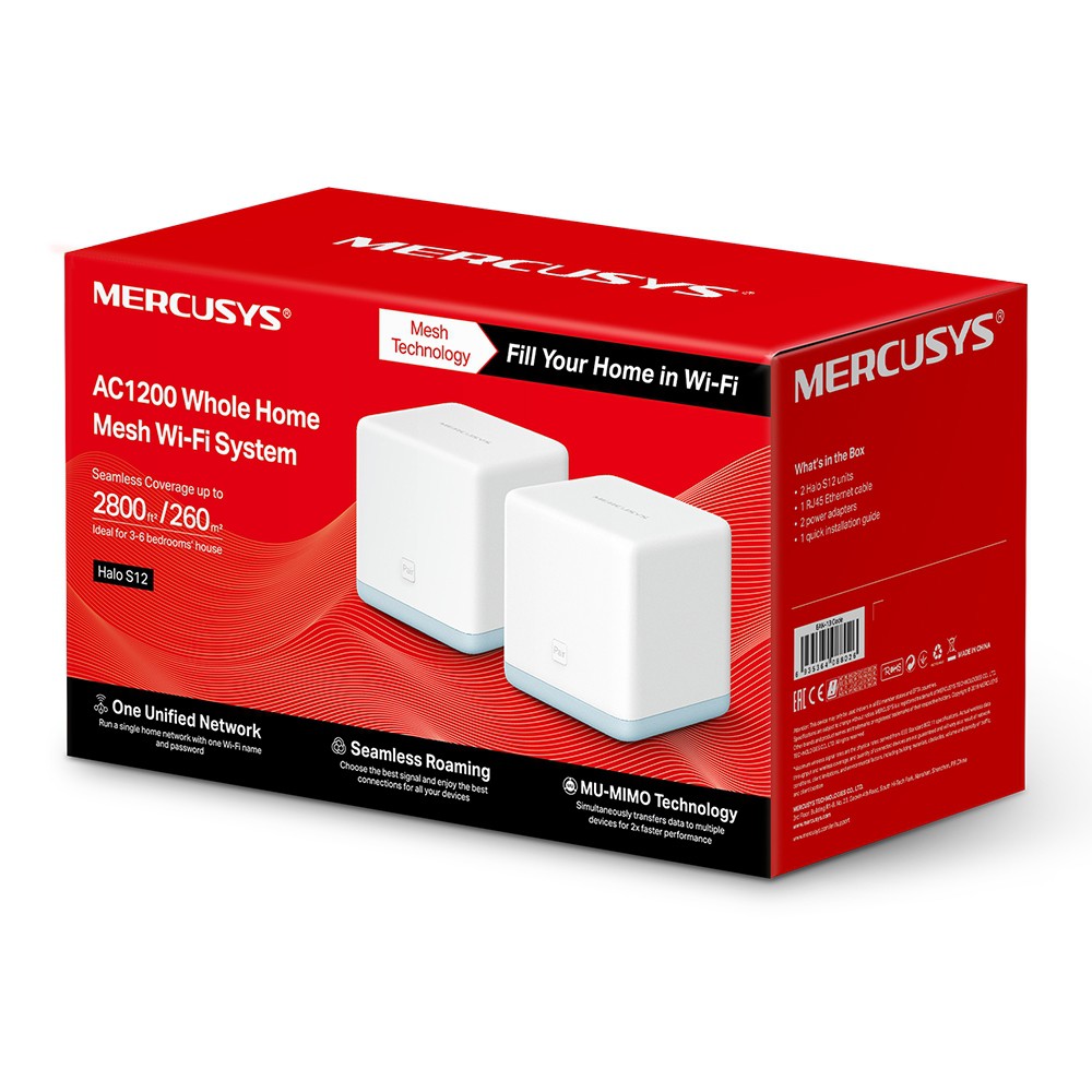  Hệ Thống Wifi Mesh Mercusys Halo S12 Chuẩn AC1200 Dành Cho Gia Đình