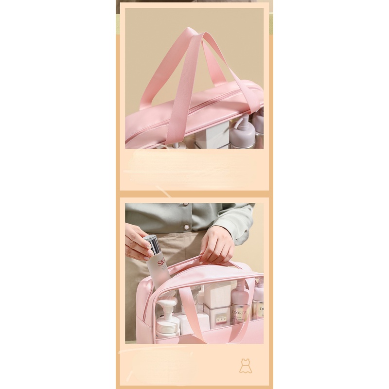 Túi Đựng Mỹ Phẩm Da pu Chống Thấm Nước Sức Chứa Lớn Tiện Dụng