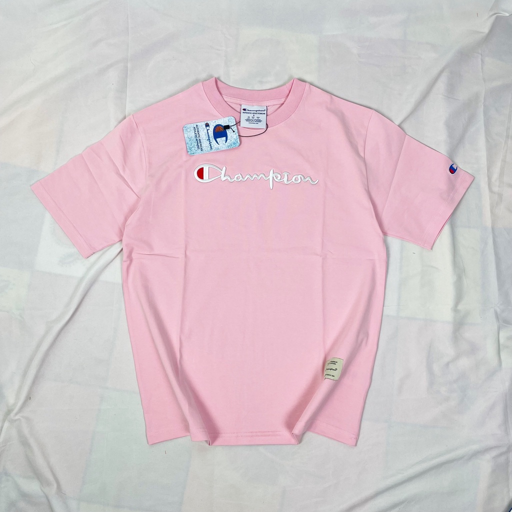 Áo thun tay lỡ CHAMPION ,Unisex nam nữ form rộng Oversize chất Cotton logo thêu