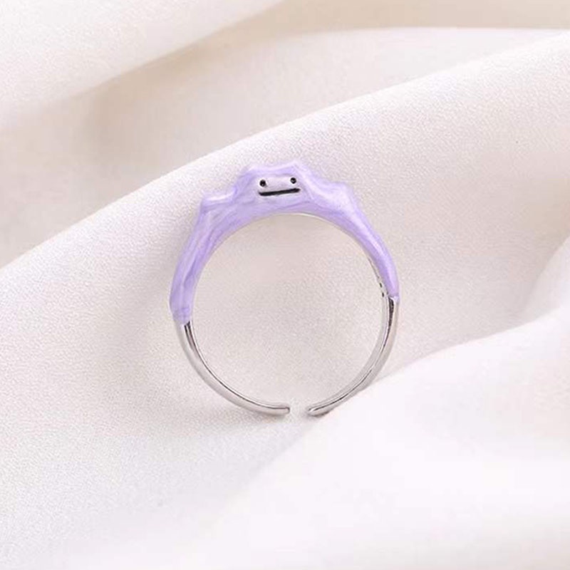✨✨Nhẫn hình quái vật mặt cười màu tím đáng yêu thời trang