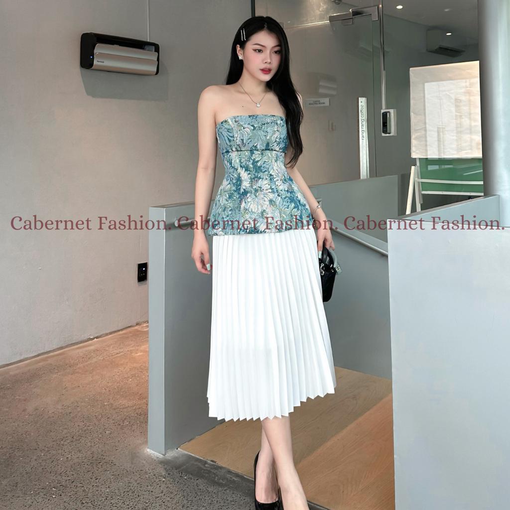 A014 - Áo ống Lẻ 3D cúp form dáng xòe hai lớp
