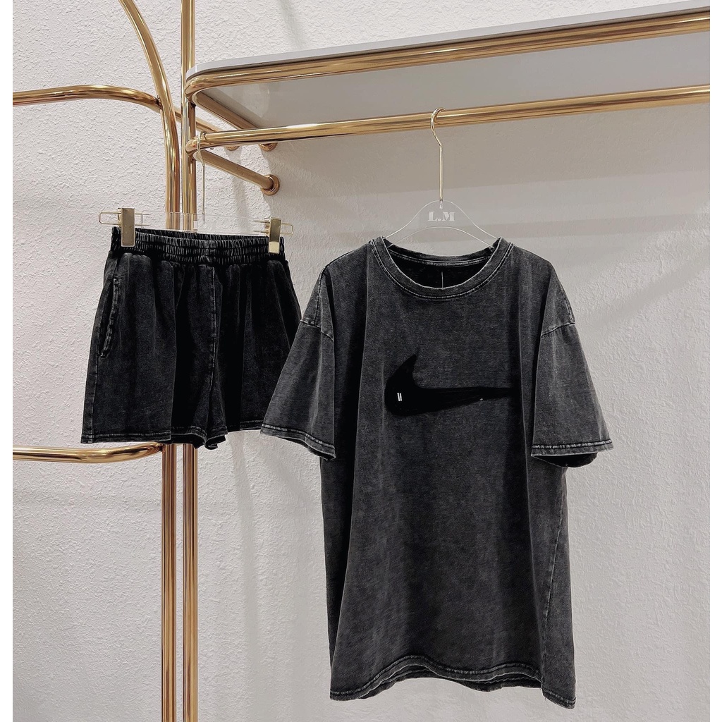 SET ÁO WAS BỤI XÁM + QUẦN SHORT LƯNG THUN