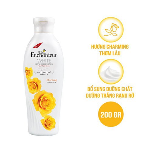 Sữa Dưỡng Thể Trắng Da Enchanteur Charming White( 200Gr )