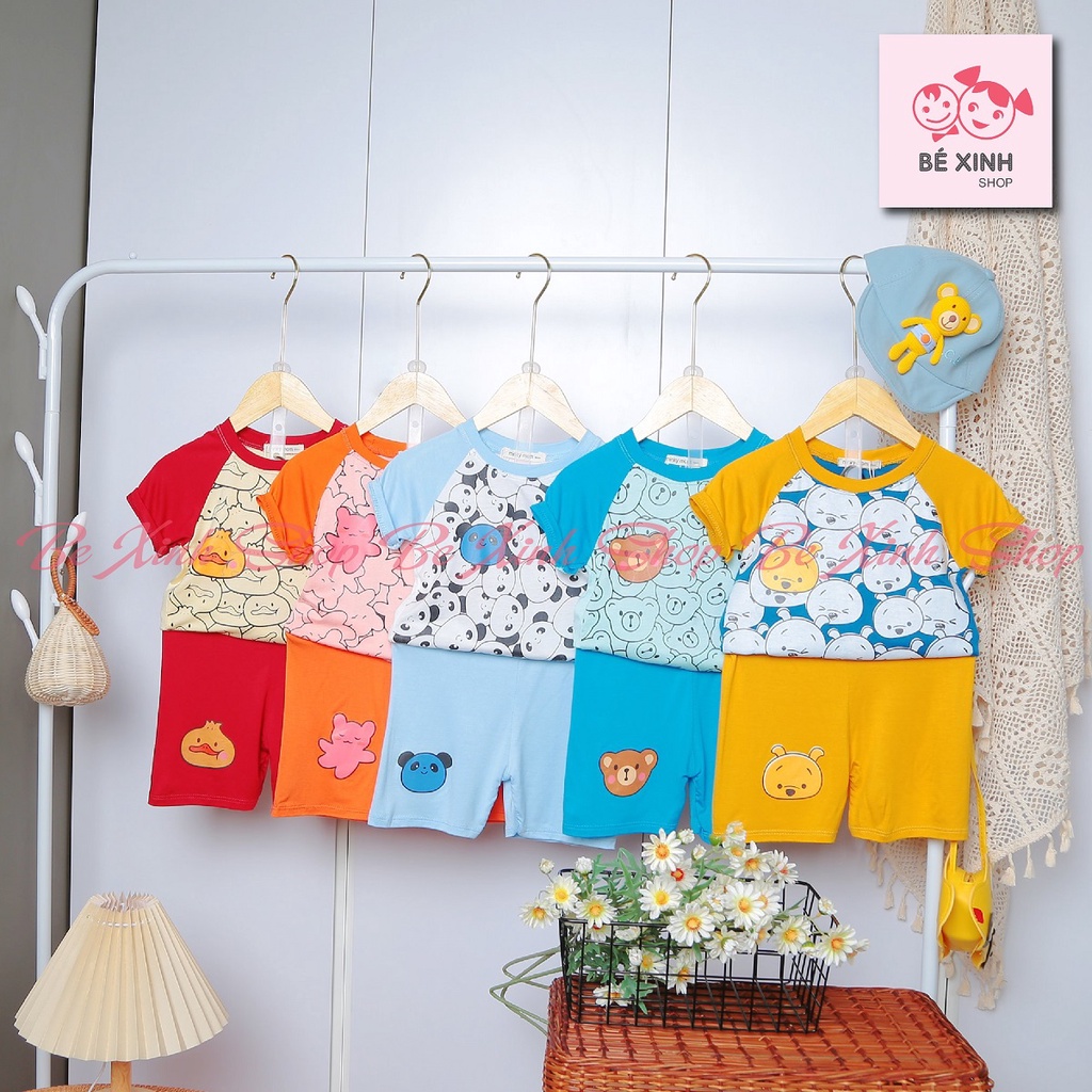 Bộ Cộc tay Thun Lạnh Cho Bé Trai Bé Gái Minky Mom [Rẻ vô đối] Quần áo cộc tay đồ bộ thun lạnh bé trai gái NHIỀU_THÚ