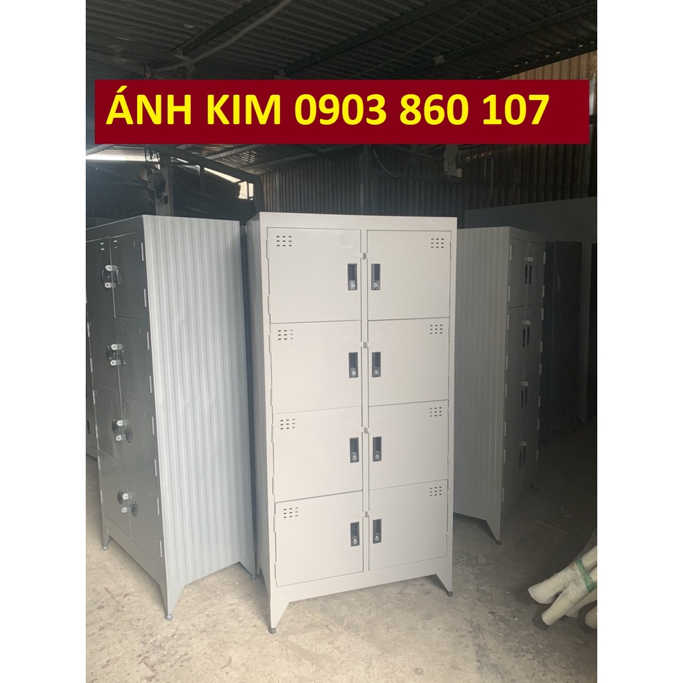 Tủ hồ sơ locker sắt 8 ngăn 10 ngăn có khóa riêng đựng hồ sơ văn phòng y hình dày dặn giá rẻ hcm