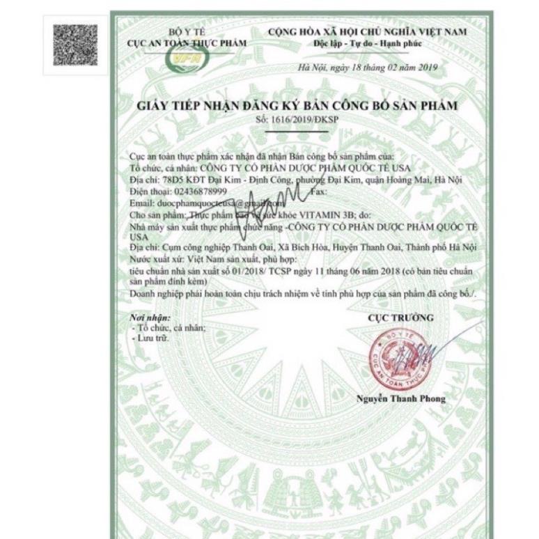 Viên Uống Bổ Sung Vitamin B ❤️CHÍNH HÃNG👍 Vitamin 3B ❤️ hỗ trợ bổ dây thần kinh, chống tê bì chân tay hộp 100 viên