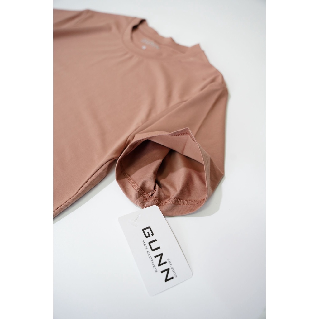 Áo Thun Trơn Basic Cổ Tròn Cotton 4 Chiều Cao Cấp, Co Giãn, Thoáng Mát - CACAO - GUNN T-SHIRT