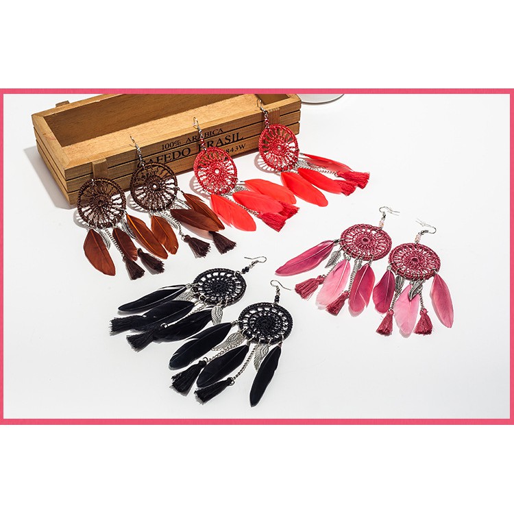 Bông tai LÔNG VŨ DreamCatcher Siêu Xinh MS: BT1 - Hưng Long PC