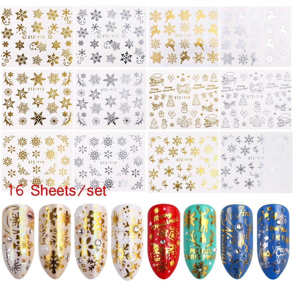 Sticker Dán Móng Nghệ Thuật Họa Tiết Cây Thông Giáng Sinh Bắt Mắt