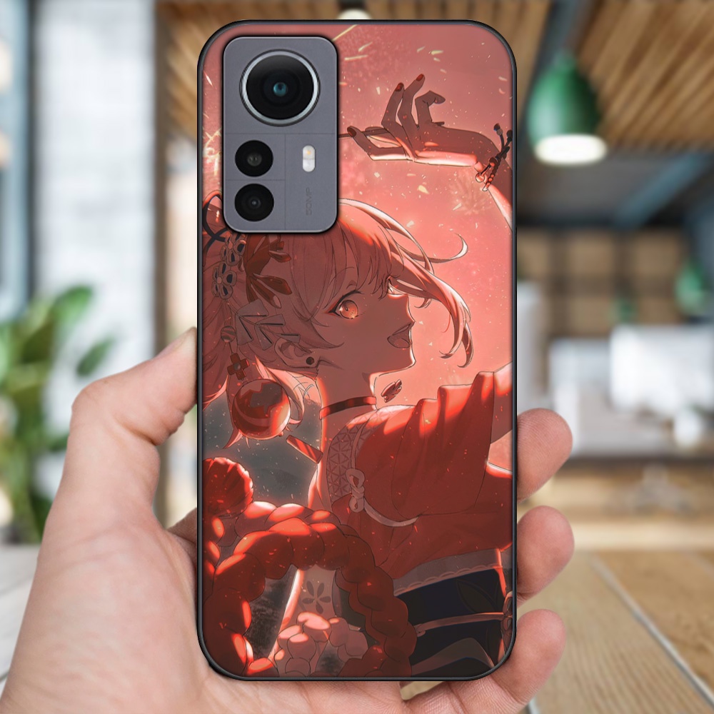 Ốp lưng Xiaomi 12 viền đen in hình Yoimiya Genshin Impact