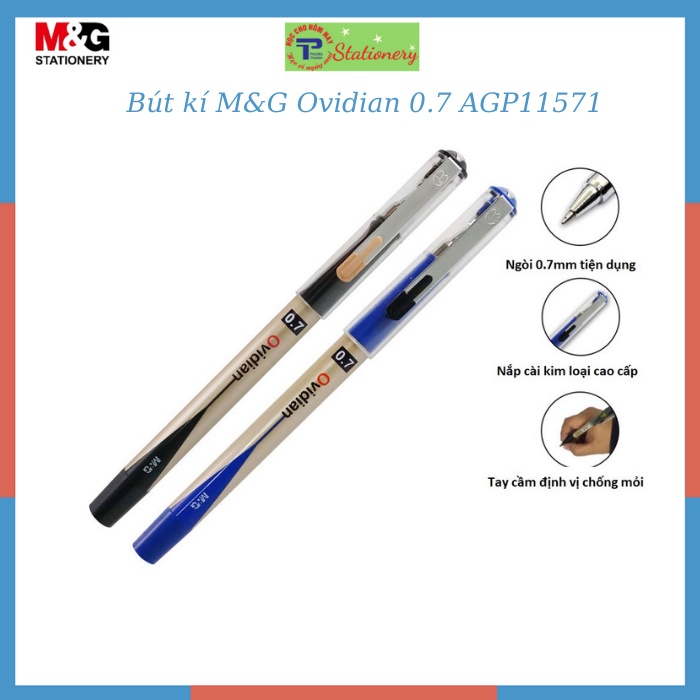 Bút ký gel nước Ovidian M&G - 11571 nét 0.7mm mực xanh, đen - Ruột 6128