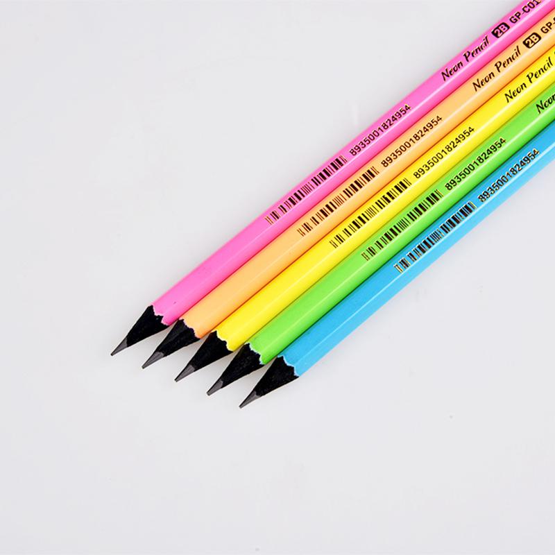 Bút chì 2B Neon PC2B005 Smart Kid bút chì gỗ đen kèm tẩy chuyên dùng thi trắc nghiệm, vẽ tranh ANKICO
