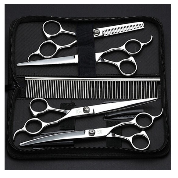 Pet Grooming Scissor Dog Shears Alice Repairing barber tool teeth cutting directly curling scissors suit
