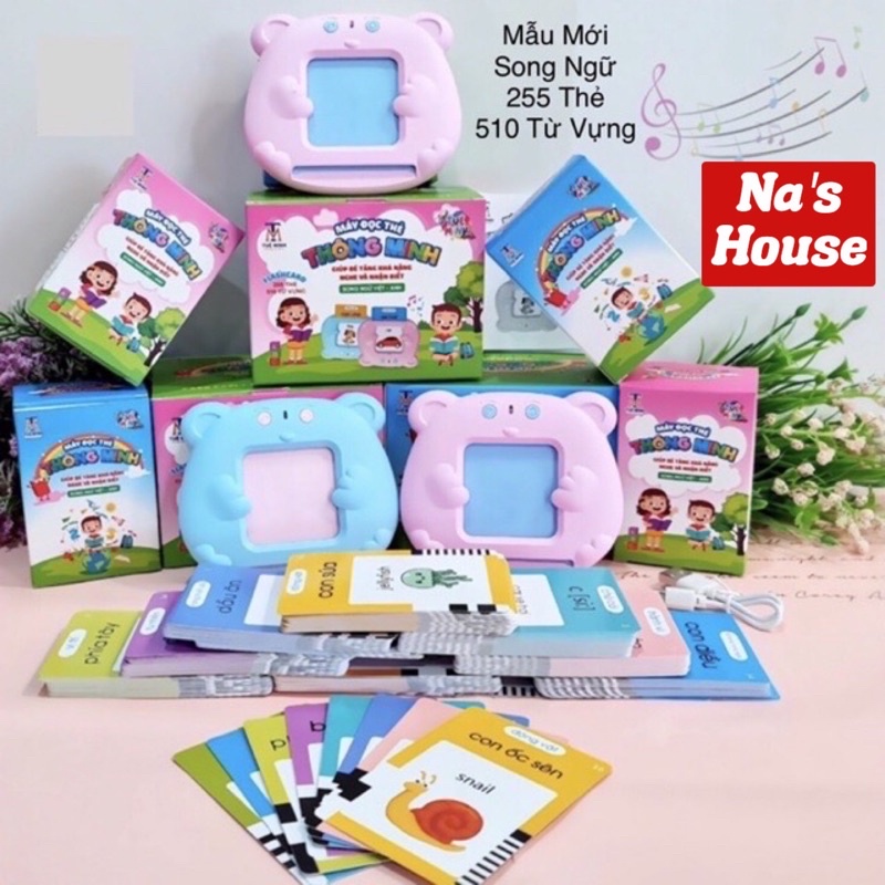 Máy Đọc Thẻ Tiếng Anh Song Ngữ Anh Việt Cho Bé Mẫu Mới Nhất 112-255 Thẻ Flashcard/510 Từ Vựng.