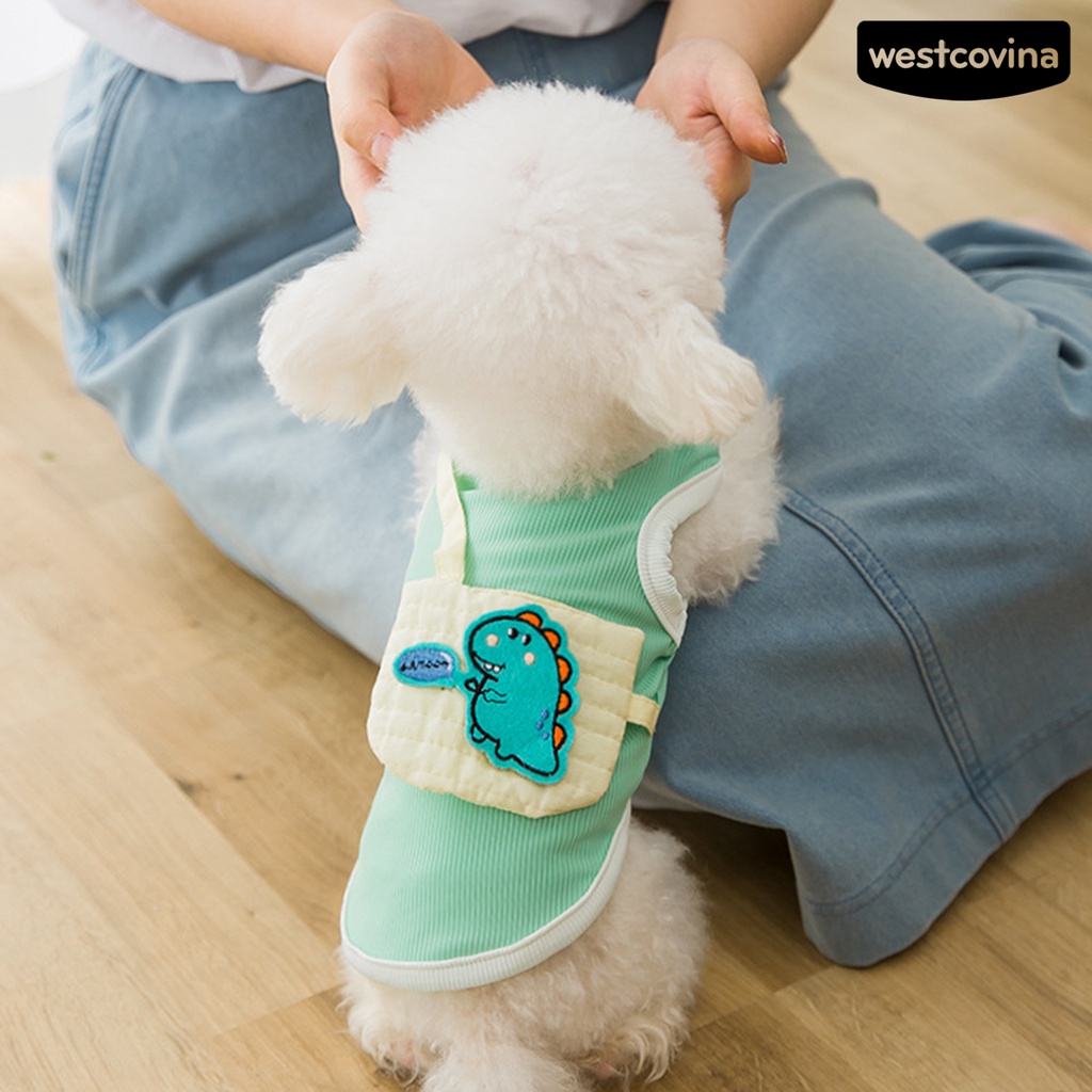 [Mới]♞Áo Sơ Mi Hình Khủng Long Thu Hút Dành Cho Cún Cưng