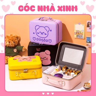 Cốp Đựng Mỹ Phẩm, Hộp Đựng Đồ Trang Điểm, Make - Up Kèm Gương Soi Chất Da Mịn Không Thấm Nước