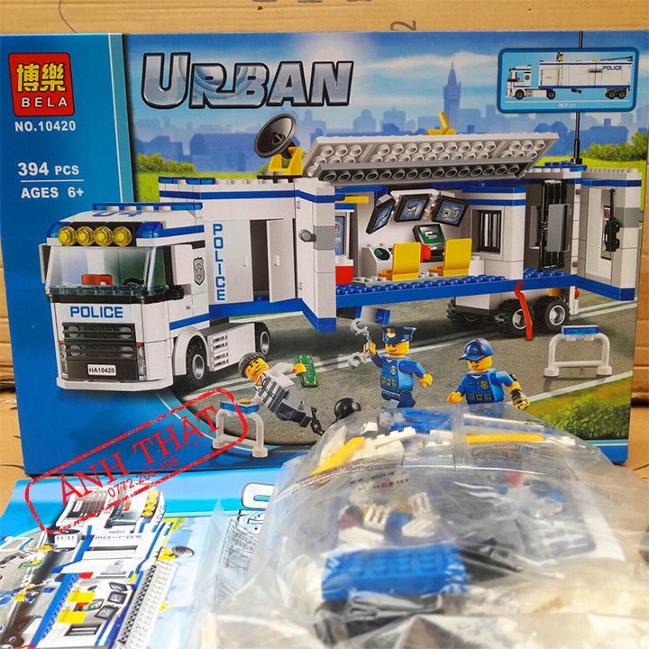 Lego Ninjago Cities Urban BELA 10420 / 394 Chi Tiết. Bộ Lego Xếp Hình Xe Chỉ Huy Cảnh Sát