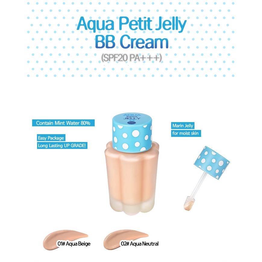 Kem Nền Dạng Thạch Holika Holika Aqua Petit Jelly BB Cream SPF20 PA++ #02 40ml KBeauty | BigBuy360 - bigbuy360.vn
