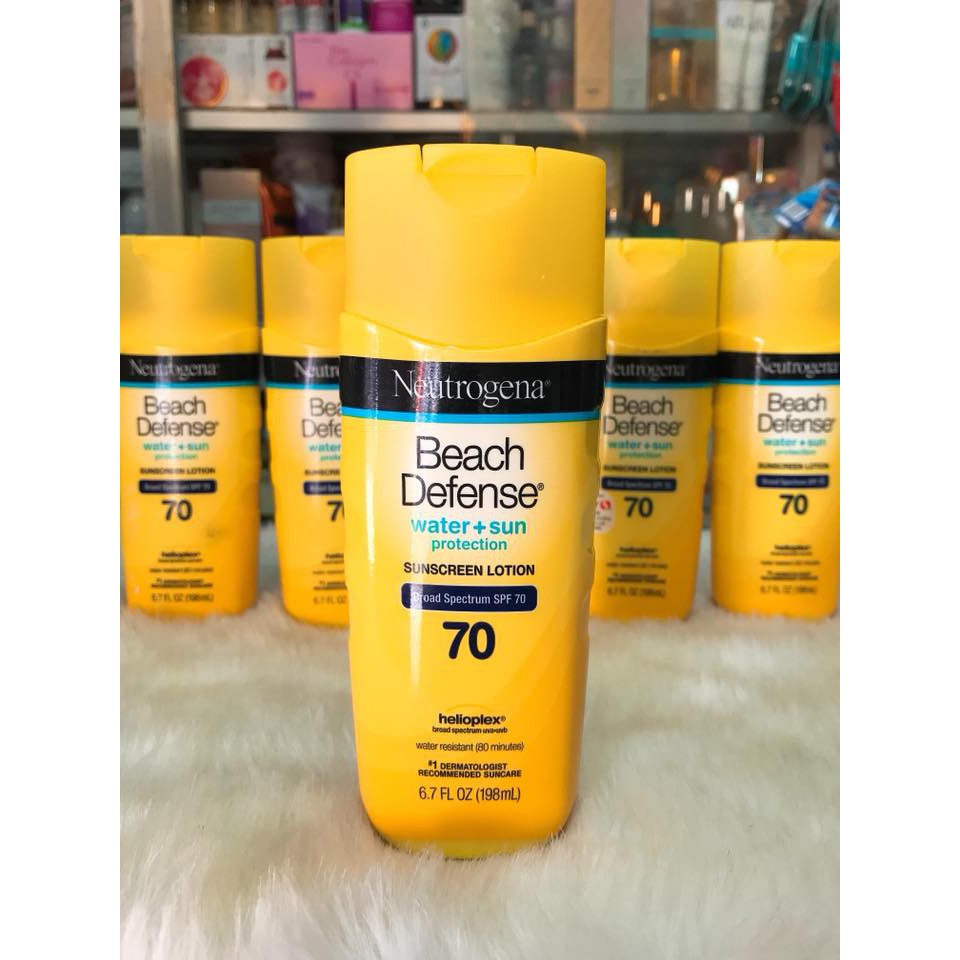 (USA 198ml) Kem chống nắng Neutrogena Beach Defense Sunscreen Lotion Broad Spectrum SPF 70