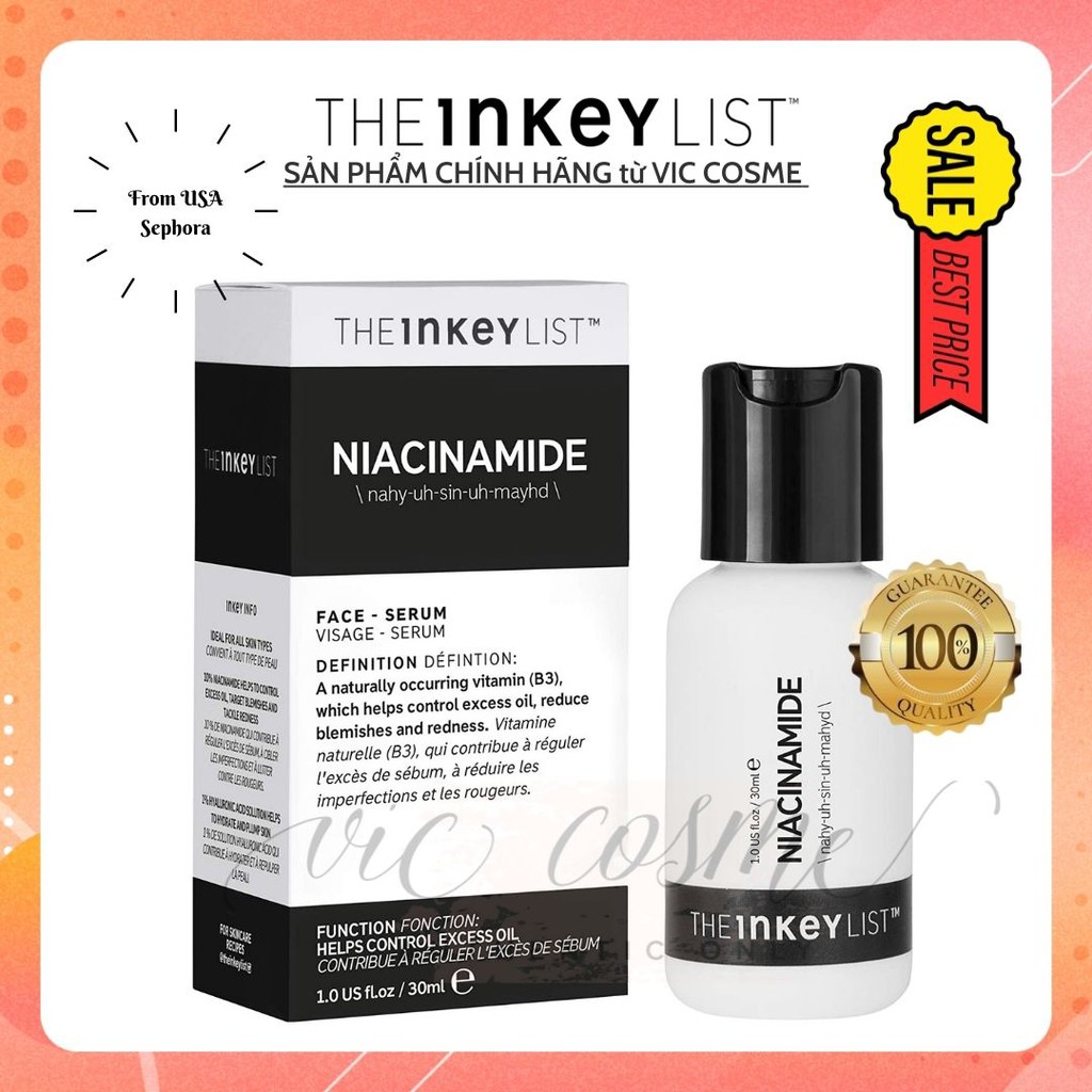 [CHÍNH HÃNG] Tinh chất The INKEY List Niacinamide 30ml