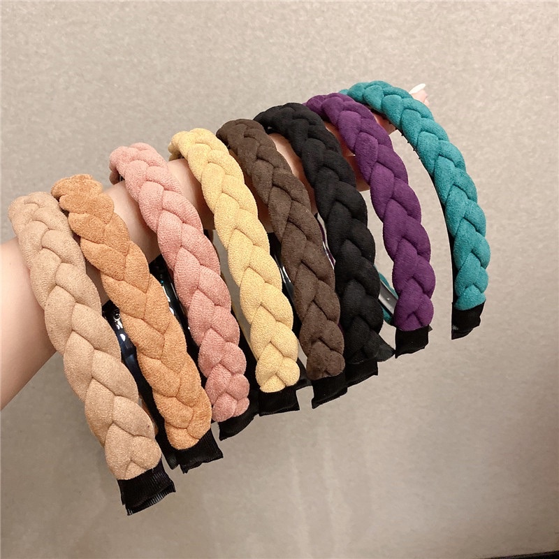 Bờm tóc bện nhung nhiều màu vintage