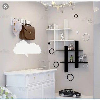 Bộ kệ trang trí treo tường như hình gỗ lỗi xanh chống ẩm cao cấp