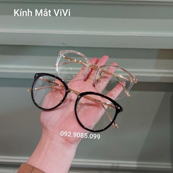 Gọng kính cận nữ dáng oval mắt to chất liệu kim loại V6020 - Nhân cắt cận viễn loạn Kính mắt ViVi